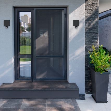 Brilagi - CUBE LED-ulkovalaisin anturilla, 6W/230V, antrasiitti, IP65