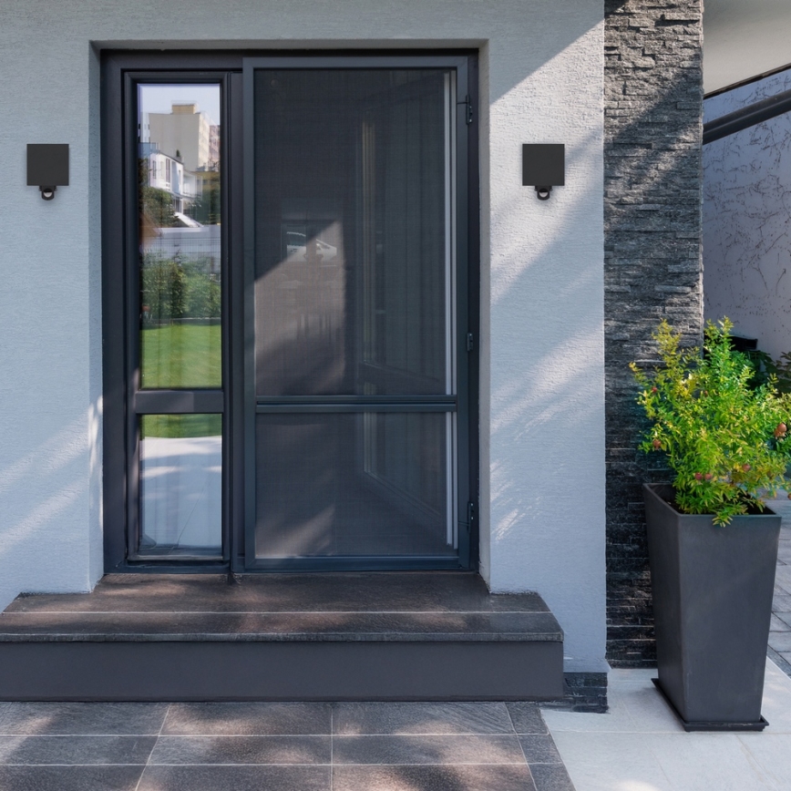 Brilagi - CUBE LED-ulkovalaisin anturilla, 6W/230V, antrasiitti, IP65