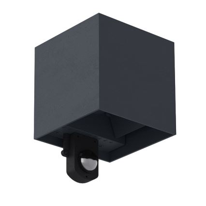 Brilagi - CUBE LED-ulkovalaisin anturilla, 6W/230V, antrasiitti, IP65
