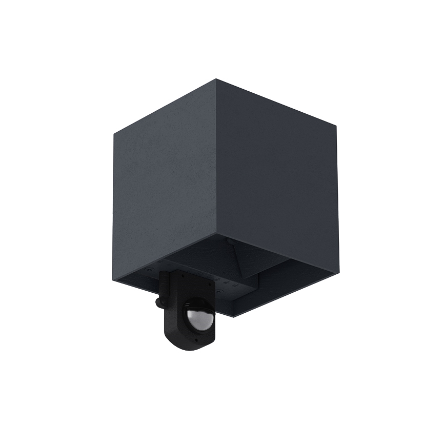 Brilagi - CUBE LED-ulkovalaisin anturilla, 6W/230V, antrasiitti, IP65