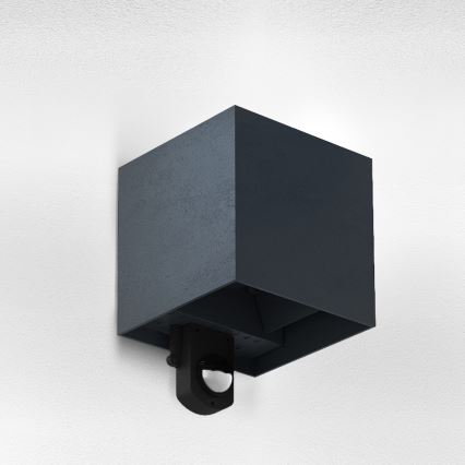 Brilagi - CUBE LED-ulkovalaisin anturilla, 6W/230V, antrasiitti, IP65
