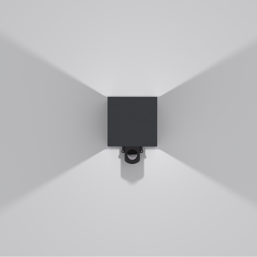 Brilagi - CUBE LED-ulkovalaisin anturilla, 6W/230V, antrasiitti, IP65