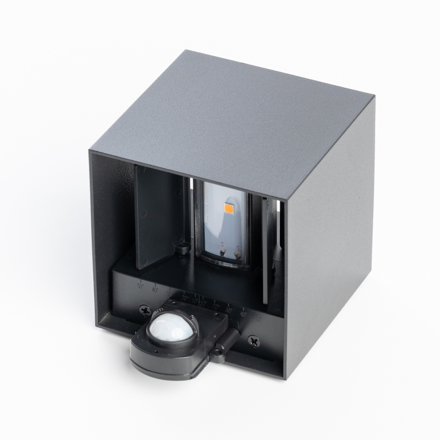 BRILAGI - CUBE LED-ulkovalaisin anturilla, 6W/230V, antrasiitti, IP65