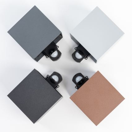 BRILAGI - CUBE LED-ulkovalaisin anturilla, 6W/230V, antrasiitti, IP65