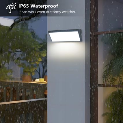 Brilagi - TRIANGLE LED ulkoseinävalaisin liiketunnistimella, 42 W, 230 V, 45 cm, antrasiitti, IP65