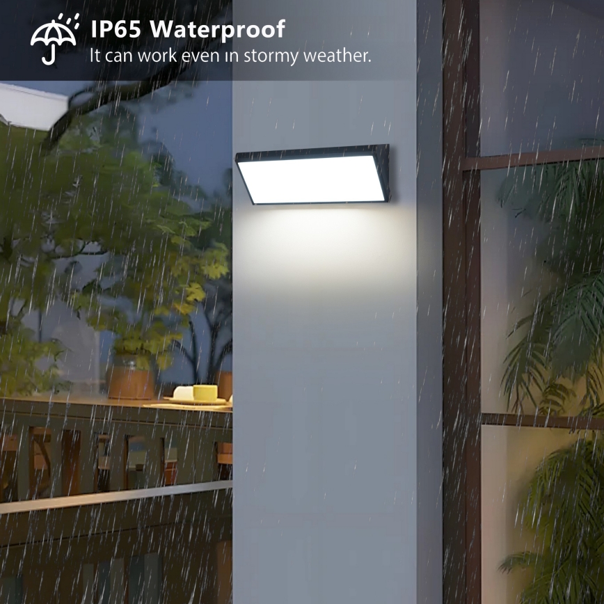 Brilagi - LED-ulkoseinävalaisin liiketunnistimella TRIANGLE LED/42W/230V musta IP65