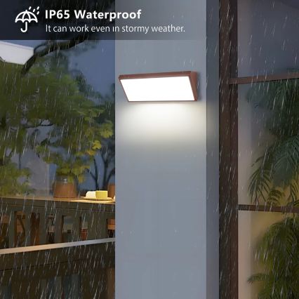 Brilagi - LED-ulkoseinävalaisin liiketunnistimella TRIANGLE LED/42W/230V ruskea IP65