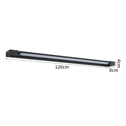 BRILAGI - LED Ulkoseinävalaisin AQUA LINE LED/36W/230V 120 cm IP44 musta CRI 90