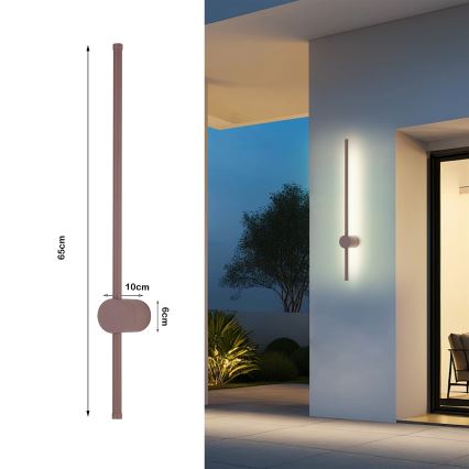 Brilagi - LED-ulkovalaisin AURA LED/12W/230V 3000K IP54 65 cm ruskea CRI 90