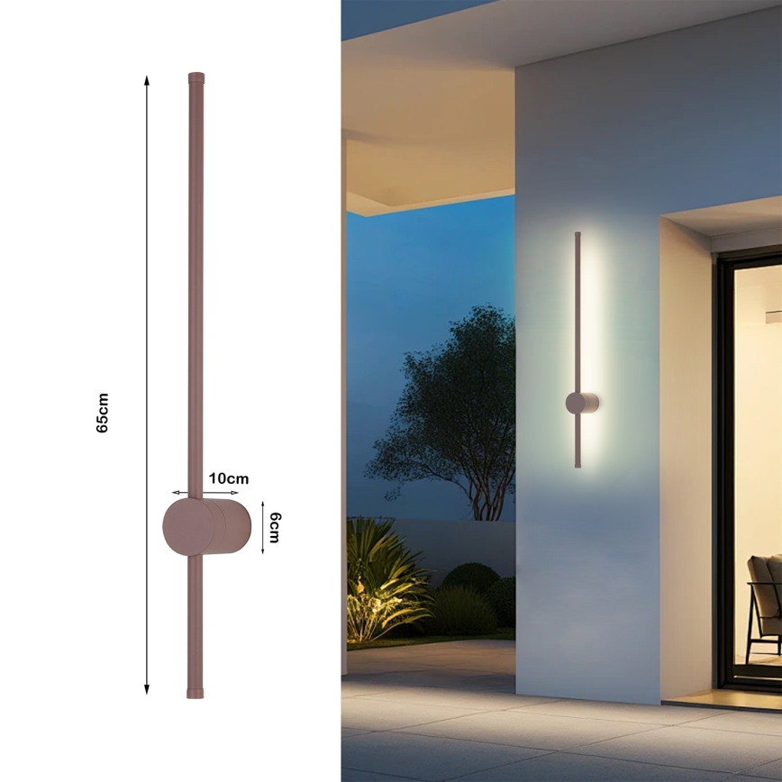 Brilagi - LED-ulkovalaisin AURA LED/12W/230V 3000K IP54 65 cm ruskea CRI 90