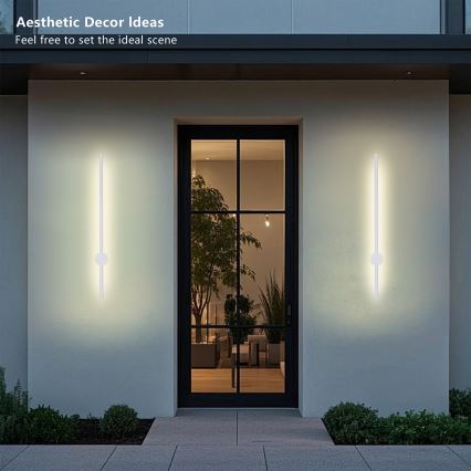 Brilagi - AURA LED-ulkoseinävalaisin LED/12W/230V 3000K IP54 65 cm valkoinen CRI 90