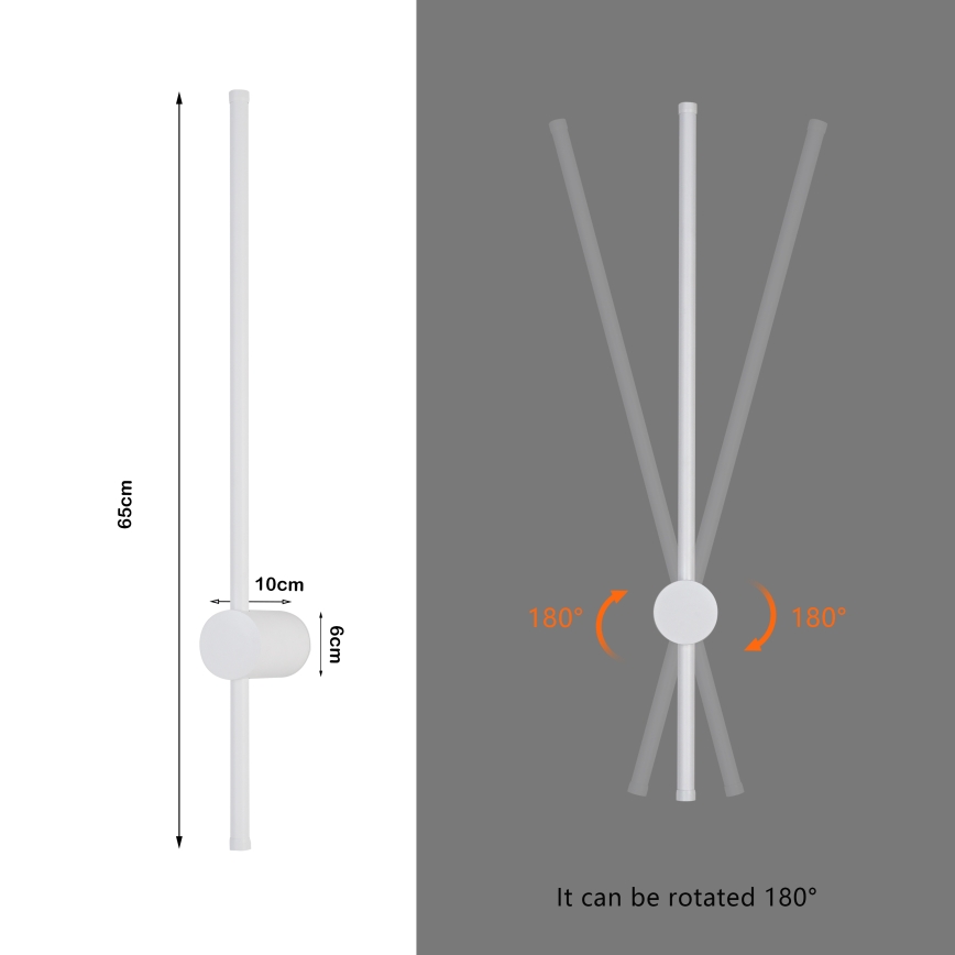 Brilagi - AURA LED-ulkoseinävalaisin LED/12W/230V 3000K IP54 65 cm valkoinen CRI 90