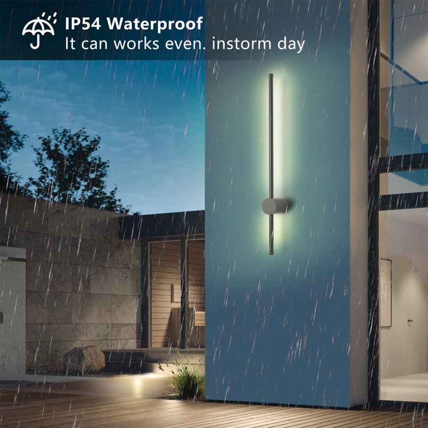 Brilagi - AURA LED-ulkoseinävalaisin LED/12W/230V 3000K IP54 65 cm antrasiitti CRI 90