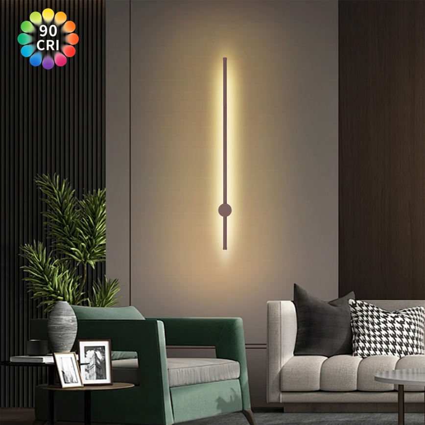 Brilagi - AURA LED-ulkovalaisin, 20 W, 230 V, 3000 K, IP54, 97 cm, ruskea, CRI 90