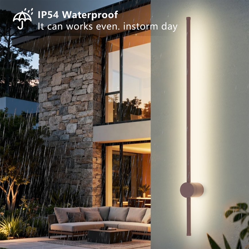 Brilagi - AURA LED-ulkovalaisin, 20 W, 230 V, 3000 K, IP54, 97 cm, ruskea, CRI 90