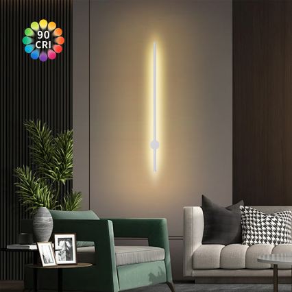 Brilagi - LED-ulkoseinävalaisin AURA, 20 W, 230 V, 3000 K, IP54, 97 cm, valkoinen, CRI 90