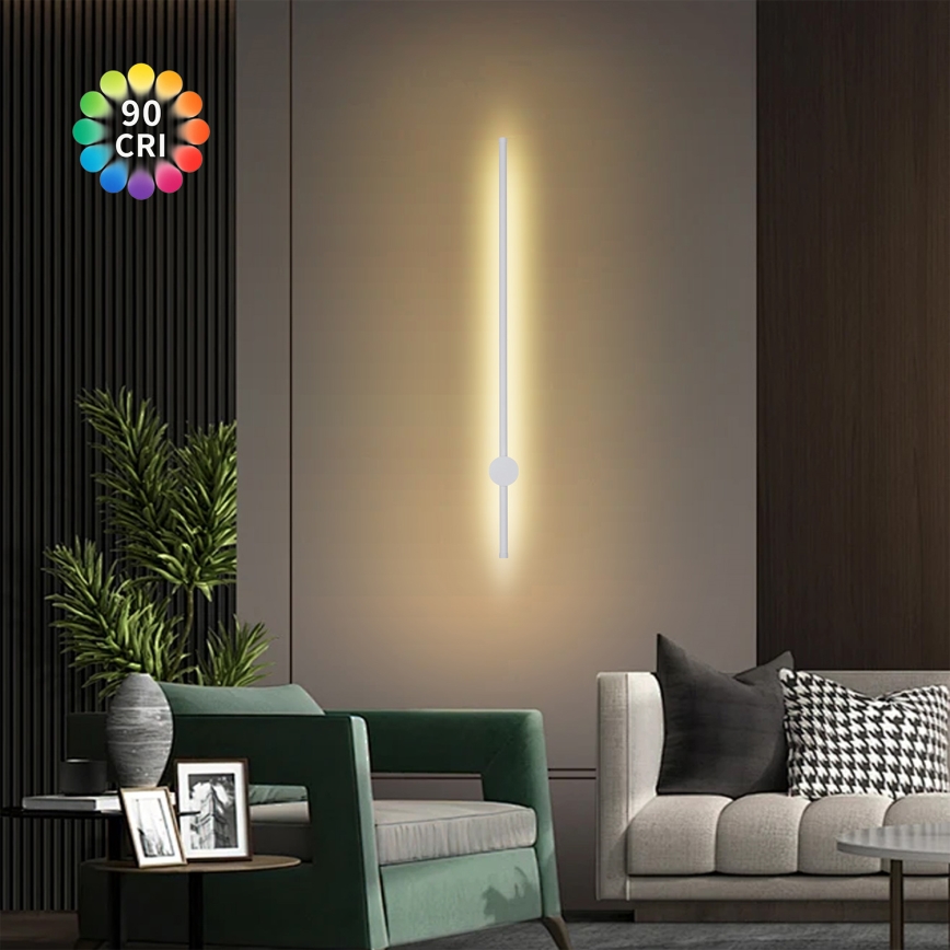 Brilagi - LED-ulkoseinävalaisin AURA, 20 W, 230 V, 3000 K, IP54, 97 cm, valkoinen, CRI 90