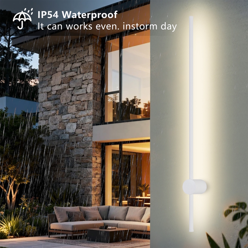 Brilagi - LED-ulkoseinävalaisin AURA, 20 W, 230 V, 3000 K, IP54, 97 cm, valkoinen, CRI 90