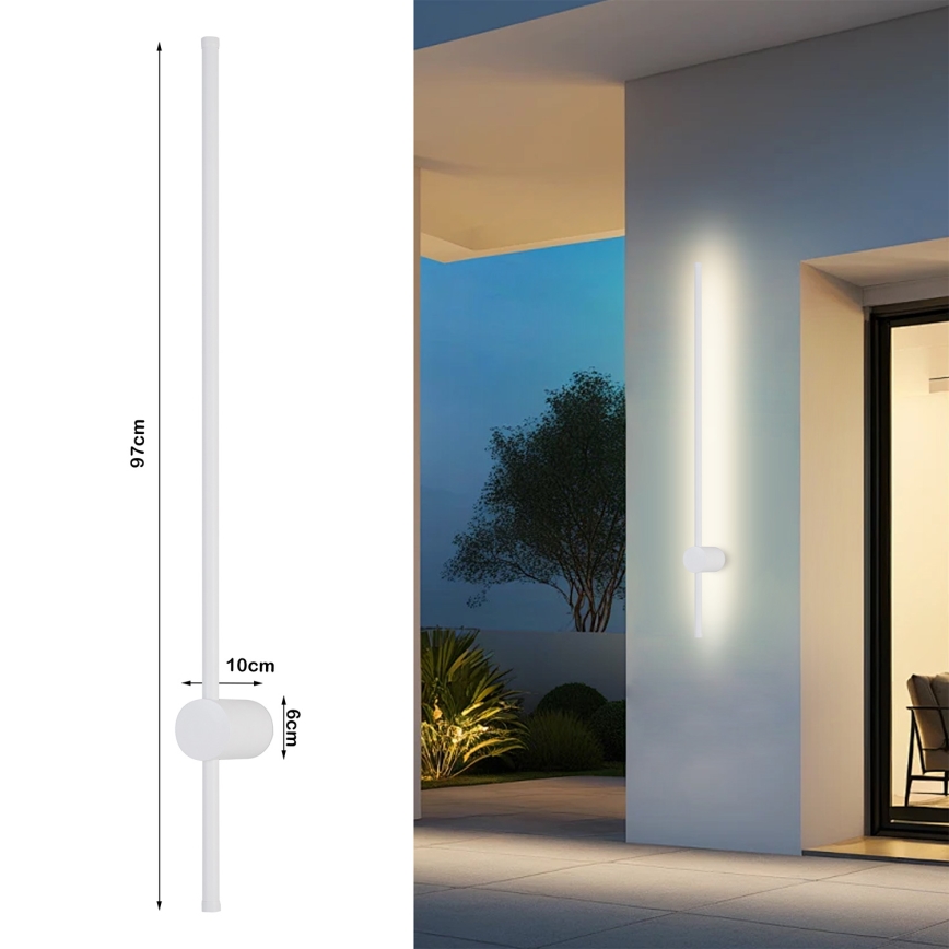 Brilagi - LED-ulkoseinävalaisin AURA, 20 W, 230 V, 3000 K, IP54, 97 cm, valkoinen, CRI 90