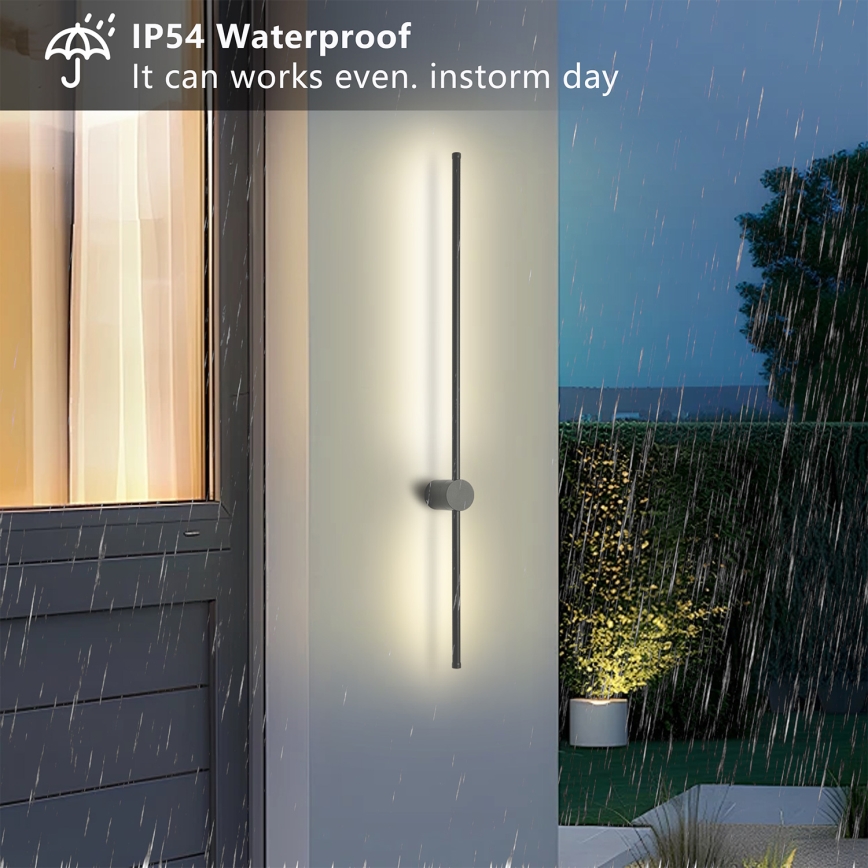 Brilagi - LED-ulkoseinävalaisin AURA LED/20W/230V 3000K IP54 97 cm antrasiitti CRI 90