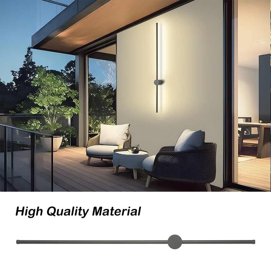 Brilagi - LED-ulkoseinävalaisin AURA LED/20W/230V 3000K IP54 97 cm antrasiitti CRI 90