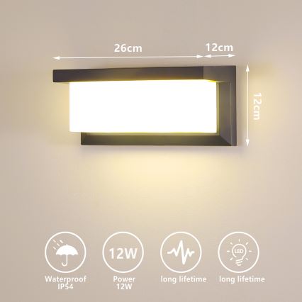 Brilagi - LED-ulkoseinävalaisin BRICKY LED/12W/230V antrasiitti IP54