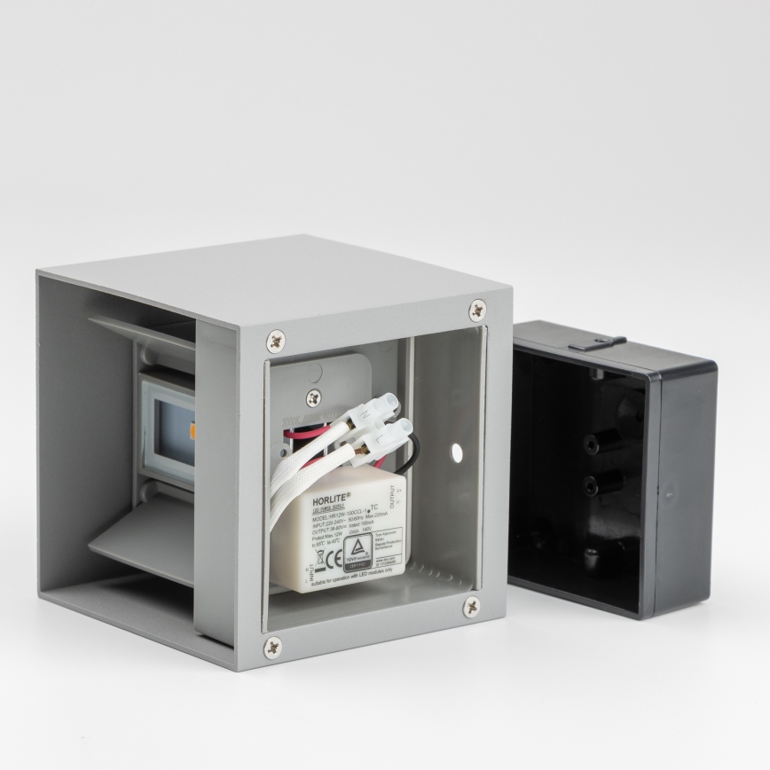 Brilagi - LED-ulkoseinävalaisin CUBE LED/6W/230V harmaa IP54