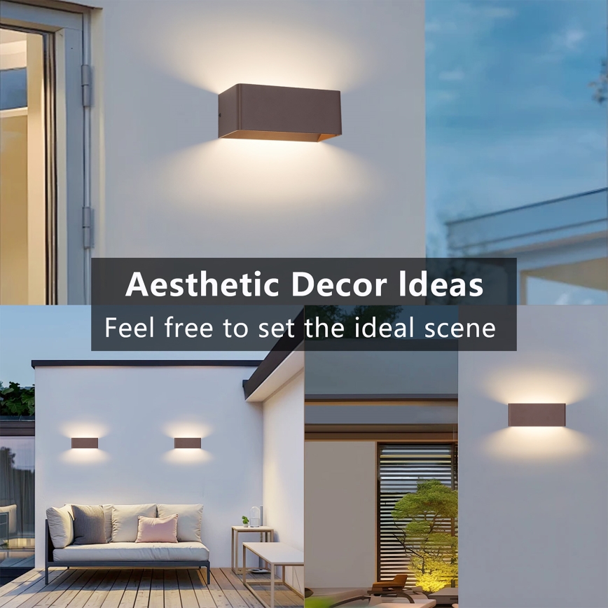 Brilagi - LED-ulkoseinävalaisin DONNANI LED/7W/230V, ruskea, IP44