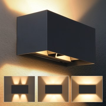Brilagi - LED ulkoseinävalaisin DOUBLE CUBE LED/12W/230V antrasiitti IP65