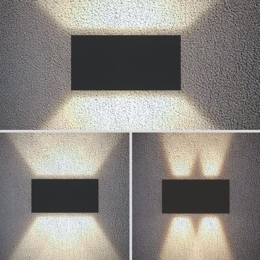 Brilagi - LED ulkoseinävalaisin DOUBLE CUBE LED/12W/230V antrasiitti IP65