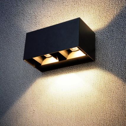 Brilagi - LED ulkoseinävalaisin DOUBLE CUBE LED/12W/230V musta IP65