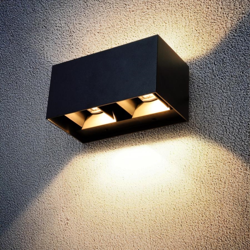 Brilagi - LED ulkoseinävalaisin DOUBLE CUBE LED/12W/230V musta IP65