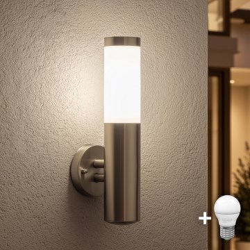 BRILAGI - LED-ulkoseinävalaisin ELIA 1xE27/7W/230V 4000K IP44 mattakromi