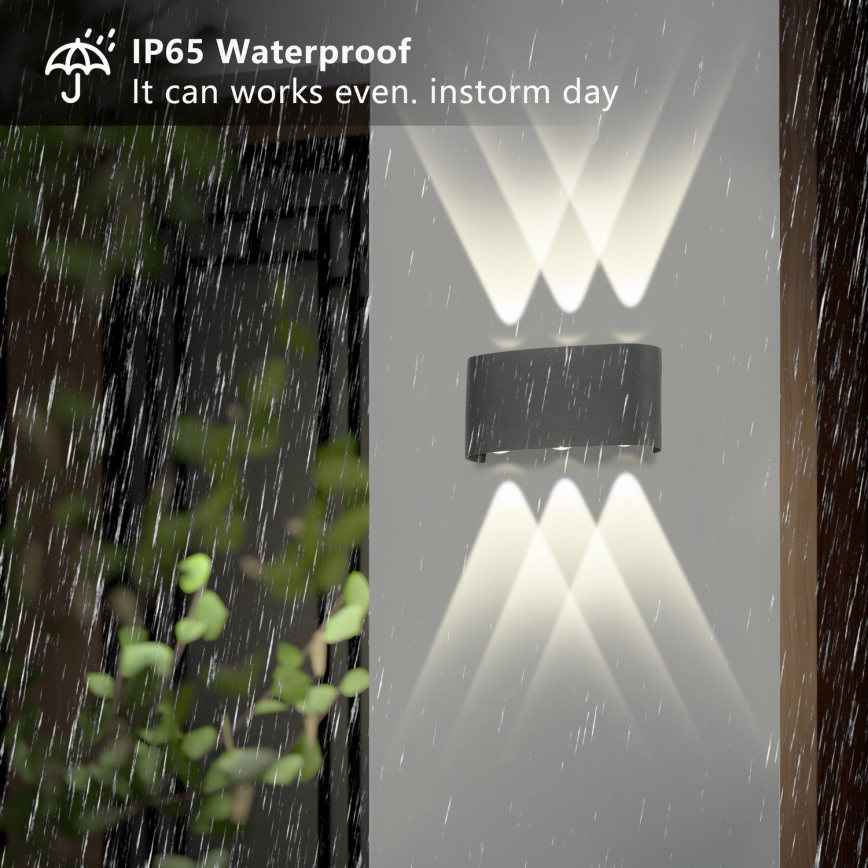 Brilagi - LED ulkoseinävalaisin FLAREBOX LED/6W/230V antrasiitti IP65