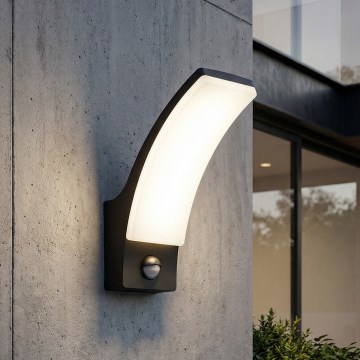 BRILAGI - LED-ulkoseinävalaisin liike- ja hämärätunnistimella ARCELO LED/12W/230V IP65 musta