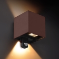 Brilagi - LED-ulkoseinävalaisin liiketunnistimella CUBE LED/6W/230V ruskea IP65