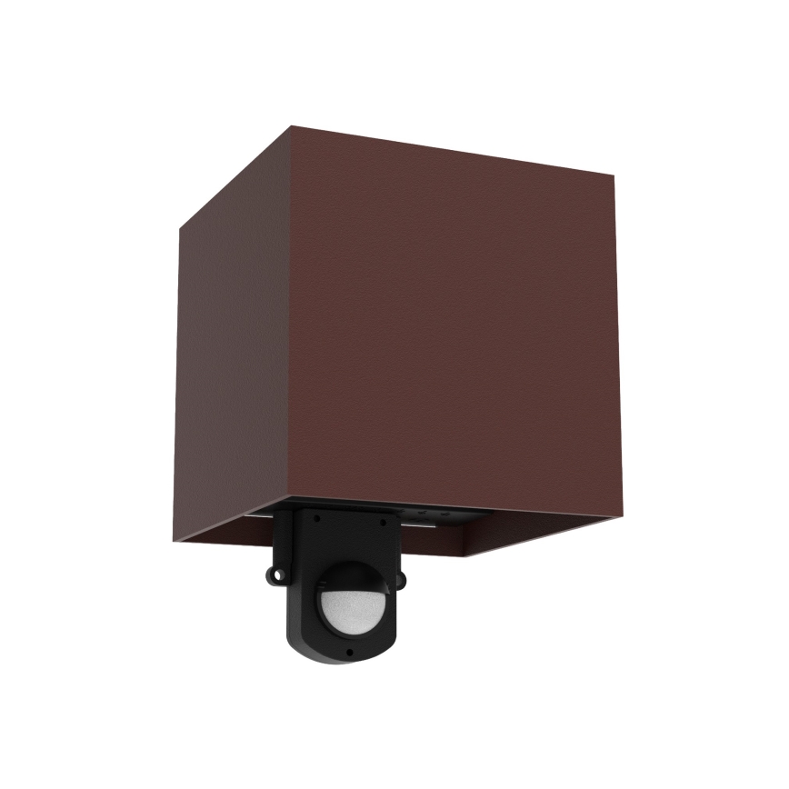 Brilagi - LED-ulkoseinävalaisin liiketunnistimella CUBE LED/6W/230V ruskea IP65