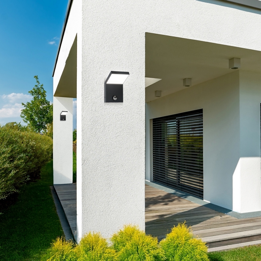Brilagi - RIANO LED-ulkoseinävalaisin liiketunnistimella LED/8W/230V antrasiitti IP65