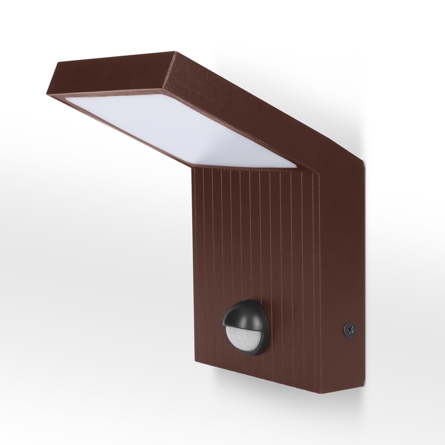 Brilagi - LED-ulkoseinävalaisin sensorilla RIANO LED/8W/230V ruskea IP65