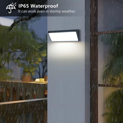 Brilagi - LED-ulkoseinävalaisin anturilla TRIANGLE LED/42W/230V 45 cm musta IP65