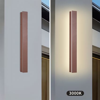 Brilagi - LED ulkoseinävalaisin LINEAR LED/12W/230V 3000K IP65 50 cm ruskea CRI 90