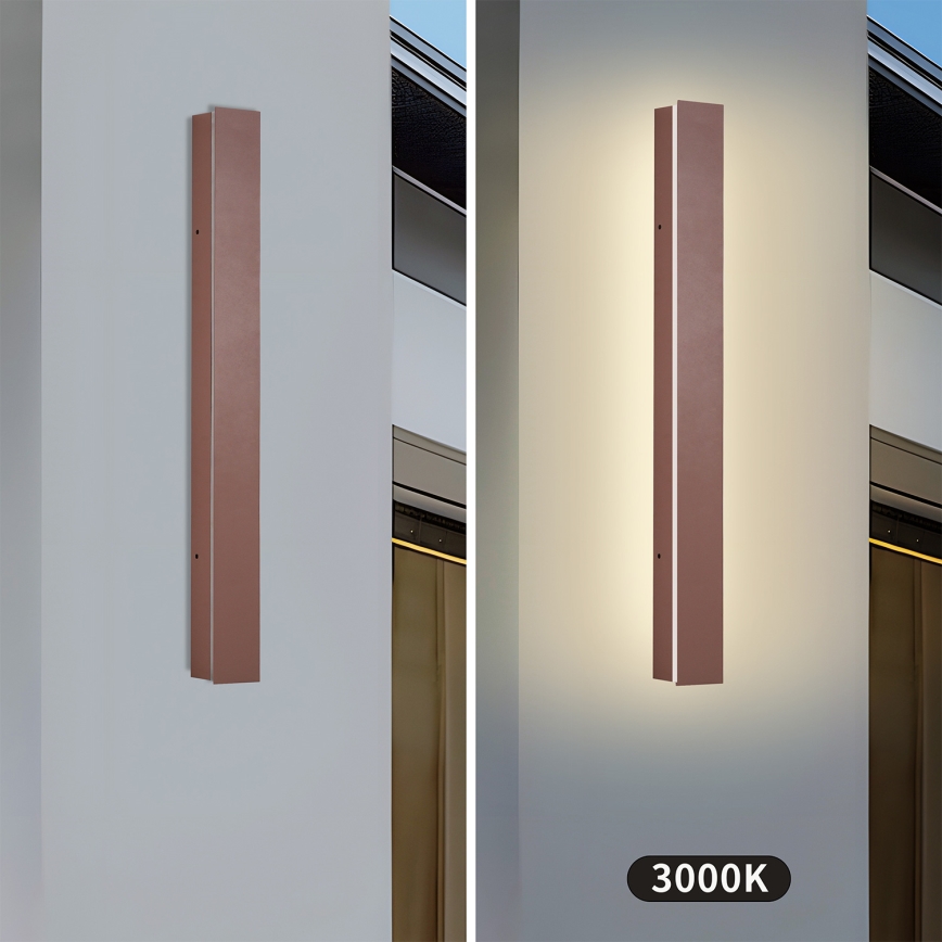 Brilagi - LED ulkoseinävalaisin LINEAR LED/12W/230V 3000K IP65 50 cm ruskea CRI 90