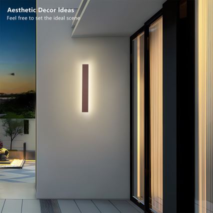Brilagi - LED ulkoseinävalaisin LINEAR LED/12W/230V 3000K IP65 50 cm ruskea CRI 90