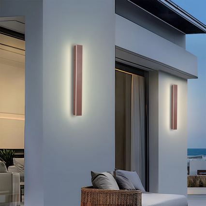 Brilagi - LED ulkoseinävalaisin LINEAR LED/12W/230V 3000K IP65 50 cm ruskea CRI 90