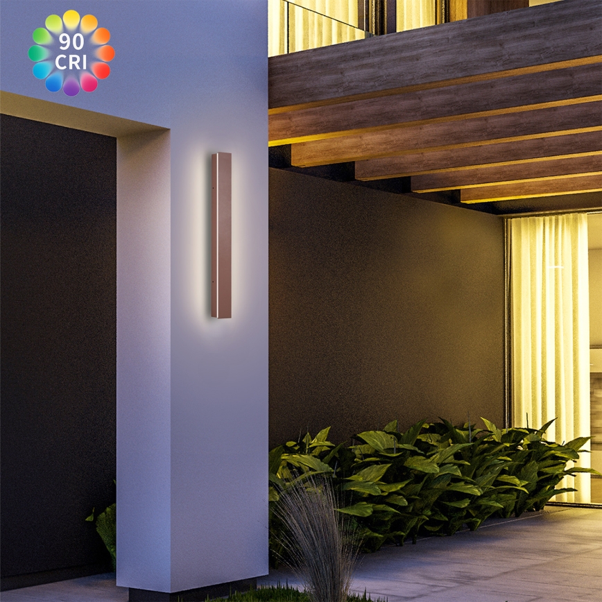 Brilagi - LED ulkoseinävalaisin LINEAR LED/12W/230V 3000K IP65 50 cm ruskea CRI 90