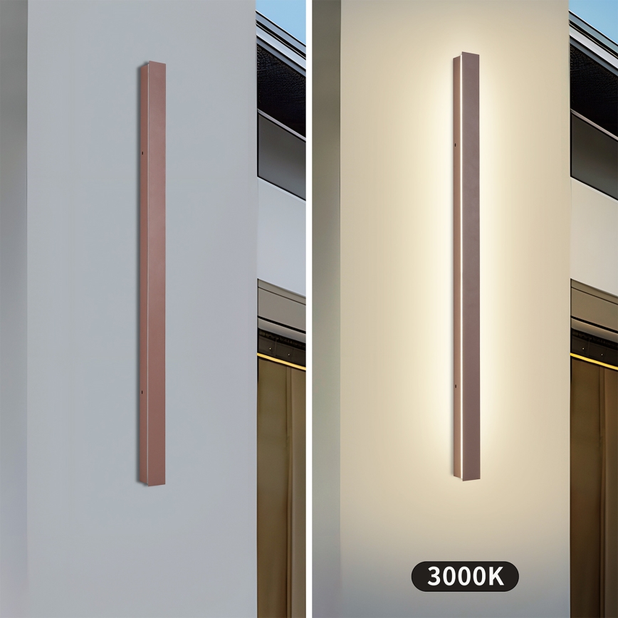 Brilagi - LED ulkoseinävalaisin LINEAR LED/22W/230V 3000K IP65 100 cm ruskea CRI 90