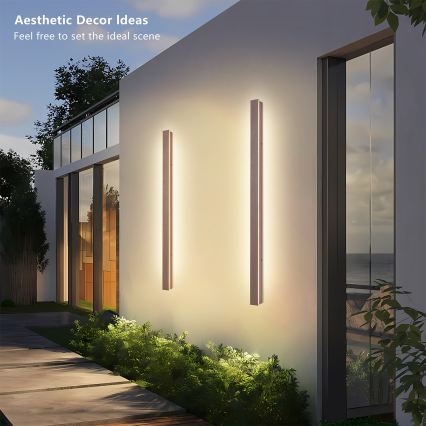 Brilagi - LED ulkoseinävalaisin LINEAR LED/22W/230V 3000K IP65 100 cm ruskea CRI 90
