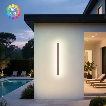 Brilagi - LED ulkoseinävalaisin LINEAR LED/22W/230V 3000K IP65 100 cm ruskea CRI 90