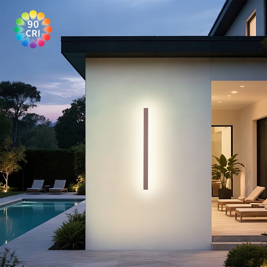 Brilagi - LED ulkoseinävalaisin LINEAR LED/22W/230V 3000K IP65 100 cm ruskea CRI 90
