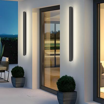 Brilagi - LINEAR LED ulkoseinävalaisin 22 W/230 V, 3000 K, IP65, 100 cm, musta, CRI 90